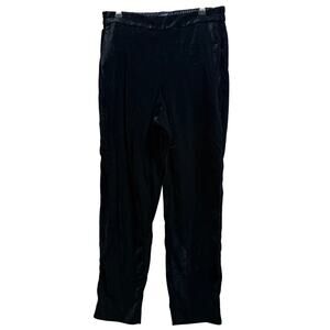 J.Crew Black Velvet Jamie Pant - Size 8 - Straight Leg Elastic Waist  Pants